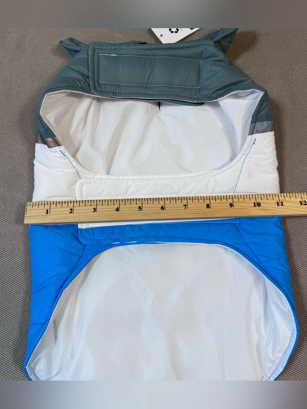 32 Degrees Heat Dog Jacket Puffer Vest Size M Green Blue White Reflective